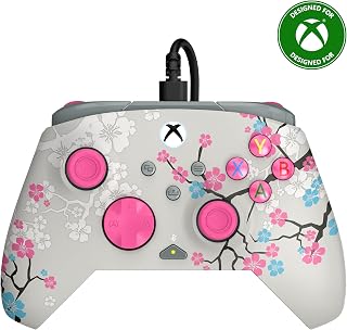 Turtle Beach Rematch Advanced Wired Gaming Controller for Xbox & PC | Xbox Series X|S, Xbox One, PC, 2 Remappable Buttons, Hall-Effect Triggers, Audio Controls, Glows-in-the-Dark, Cherry Blossom