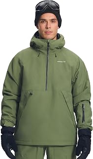 Pioneer Camp Men's Semi-Front Ski Jacket with 10000 mm Hydrostatic Head, Waterproof and Breathable (7000 g), Ski and Snowboard Jacket with Removable Snow Collar, Adjustable Hood