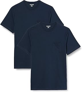 Amazon Essentials Men's Slim Fit Crew Neck Pocket Short Sleeve T-Shirt Pack of 2