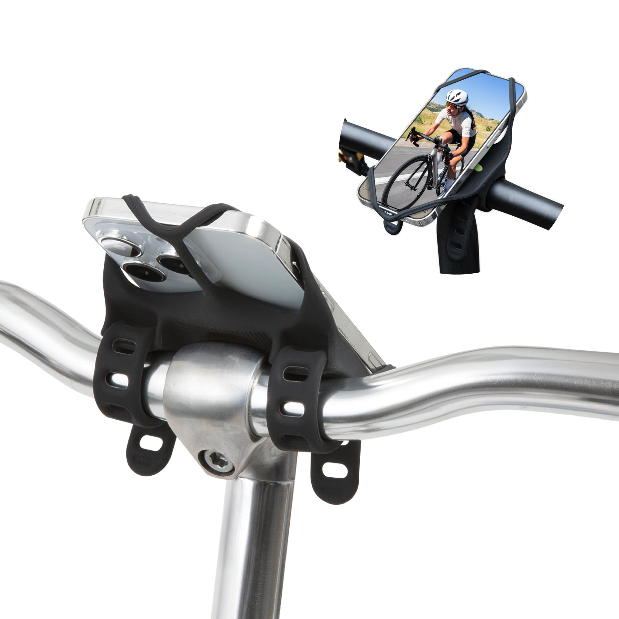 Bone Bike Tie 4 Pro Max, Bike Phone Mount for Stem & T/U-Shaped Handlebars