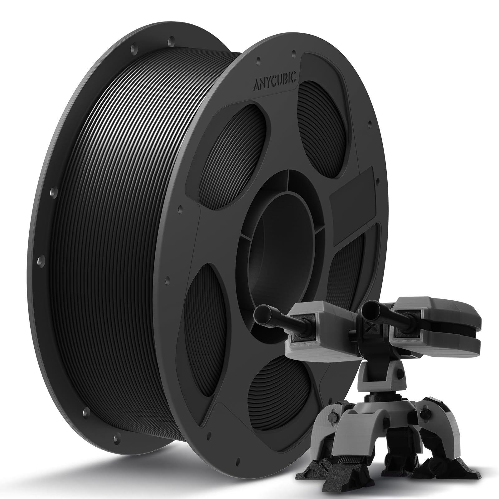 ANYCUBIC PLA+ 3D Printer Filament 1.75mm, 1KG Black | High Toughness, Dimensiona