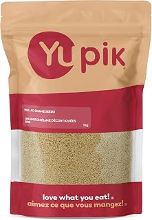 Yupik Hulled Sesame Seeds, 1 kg, Gluten-Free, GMO-Free, Kosher, Vegan, Raw Seeds, No Outer Shells, Unsalted, Plant-Based Protein, Source of Fiber & Iron, Ideal for Tahini, Topping & Baking
