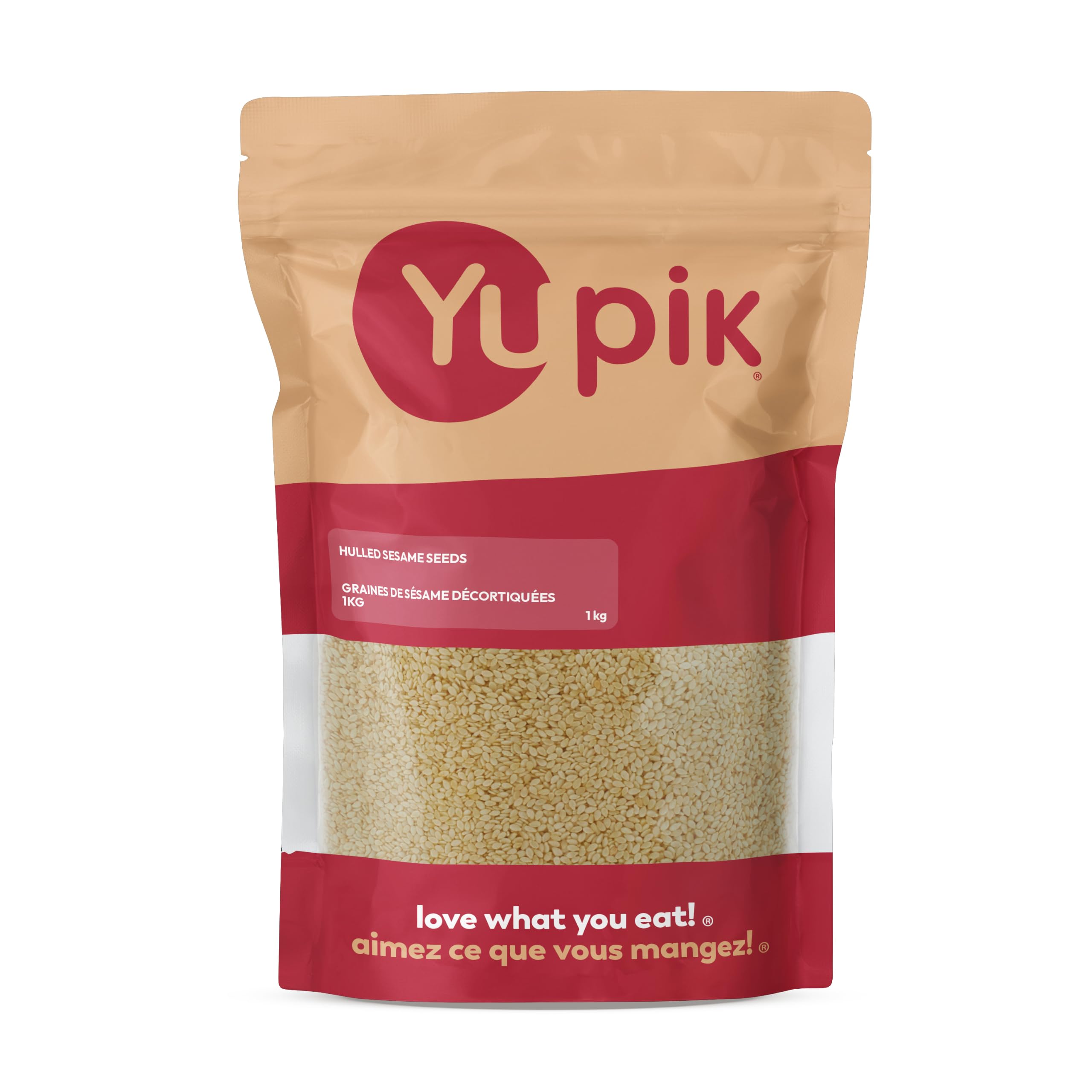 Yupik Hulled Sesame Seeds, 1 kg, Gluten-Free, GMO-Free, Kosher, Vegan, Raw Seeds