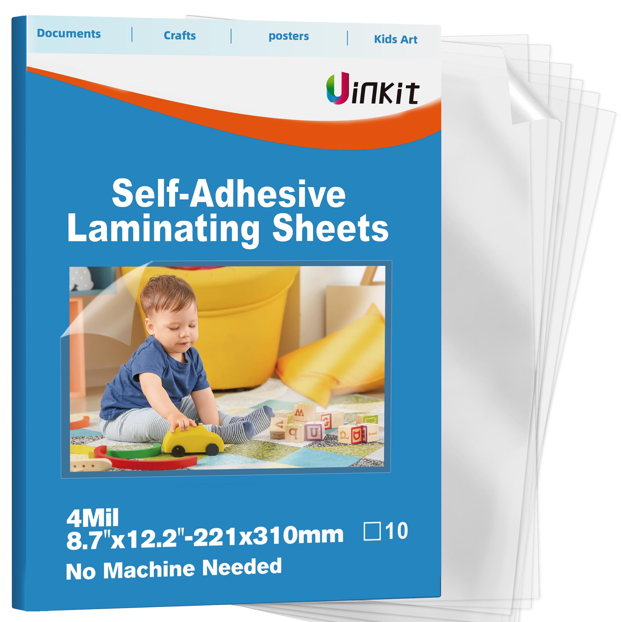 Uinkit 4mil Thicker Self-Adhesive Laminating Sheets Against Spills Surface | 10P