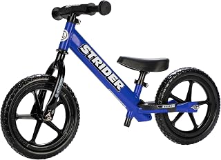 Strider 12 Sport, No Pedal Balance Bike for Kids Ages 1–4 Years, Blue | No-Pedal Balance Bike for Toddlers, Safety Pad, Adjustable Seat and Handlebars Lightweight Frame, Never-Flat Tires