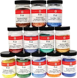 Fusible Glass Frit Assortment, 12 Colors, 90 COE - Made from Bullseye Glass