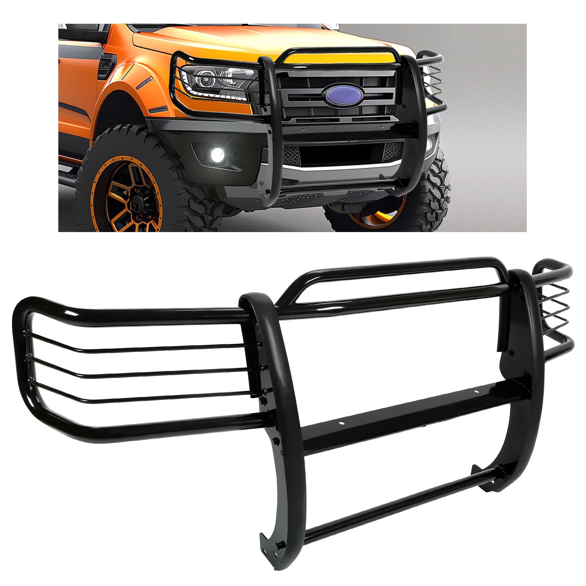 KUAFU Brush Guard Compatible with 2001-2012 Ford Ranger Mazda B-Series Pickup Gr