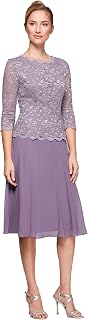 Alex Evenings Plus Size Long A-Line Mock Dress with Jacket Dress for Women's Special Occasion