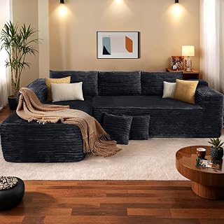 Modular Sectional Couch Boneless Sofa L-Shape Oversized Chaise