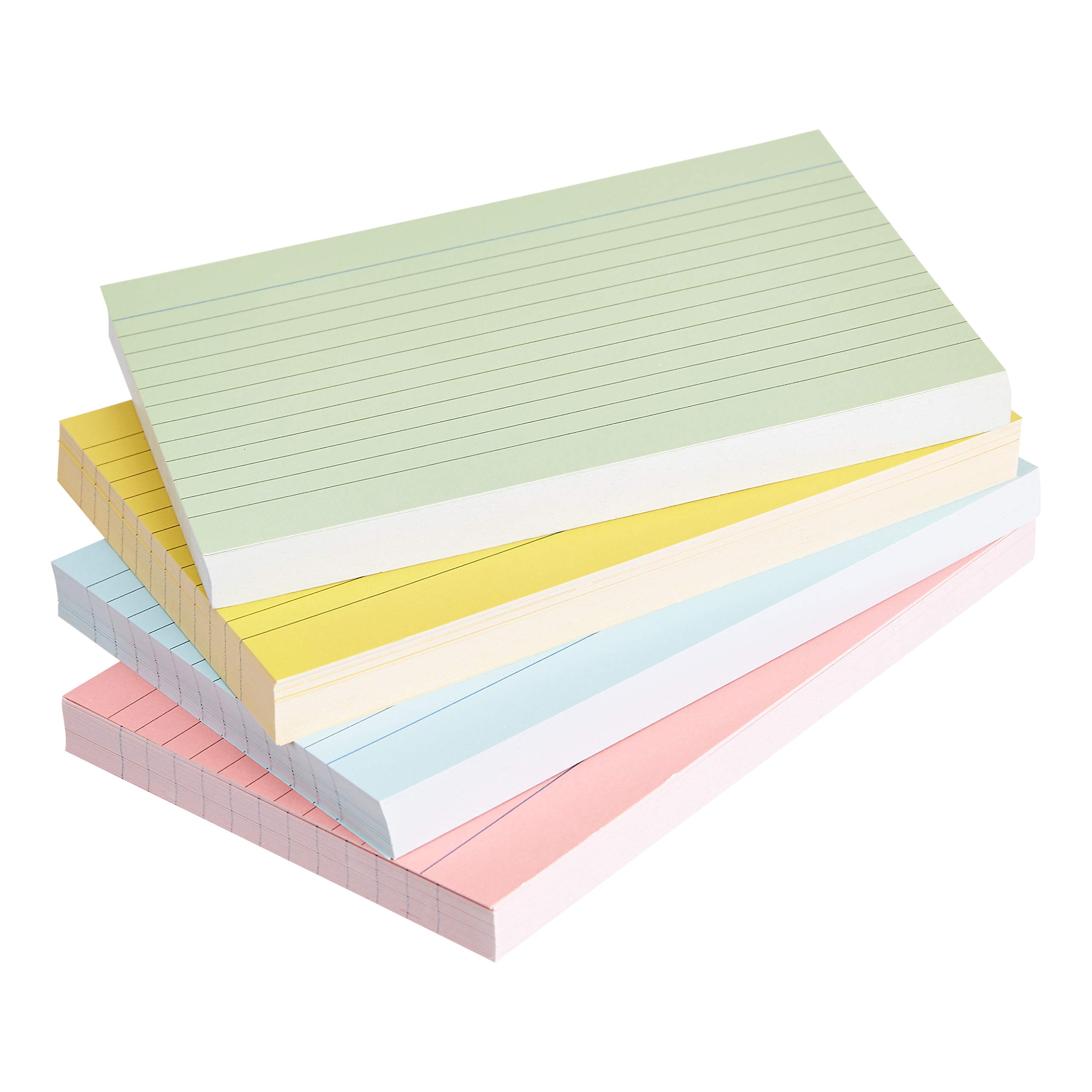 Amazon Basics 200Pcs A6 Flash Cards, Ruled Index Cards, Revision Cards, Note Car