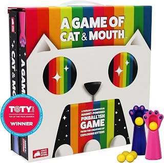 Exploding Kittens A Game of Cat and Mouth, 2 Players, Age 7+ Pinball | Quick to learn, hard to stop! Pick it up, pop it open, and send balls flying through the cat’s mouth with magnetic paws.