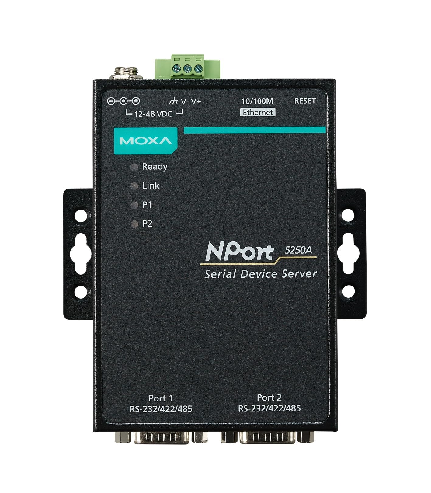 MOXA NPort 5250A - 2 Ports Device Server, 10/100M Ethernet, RS-232/422/485, DB9 