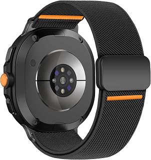 Magnetic Elastic Nylon Strap for Samsung Galaxy Watch 8 Band 40mm 44mm/8 Classic 46mm Men/Women, Elastic Fabric One Click No Gap Sport Band for Samsung Galaxy Watch 8 Classic Band 46mm