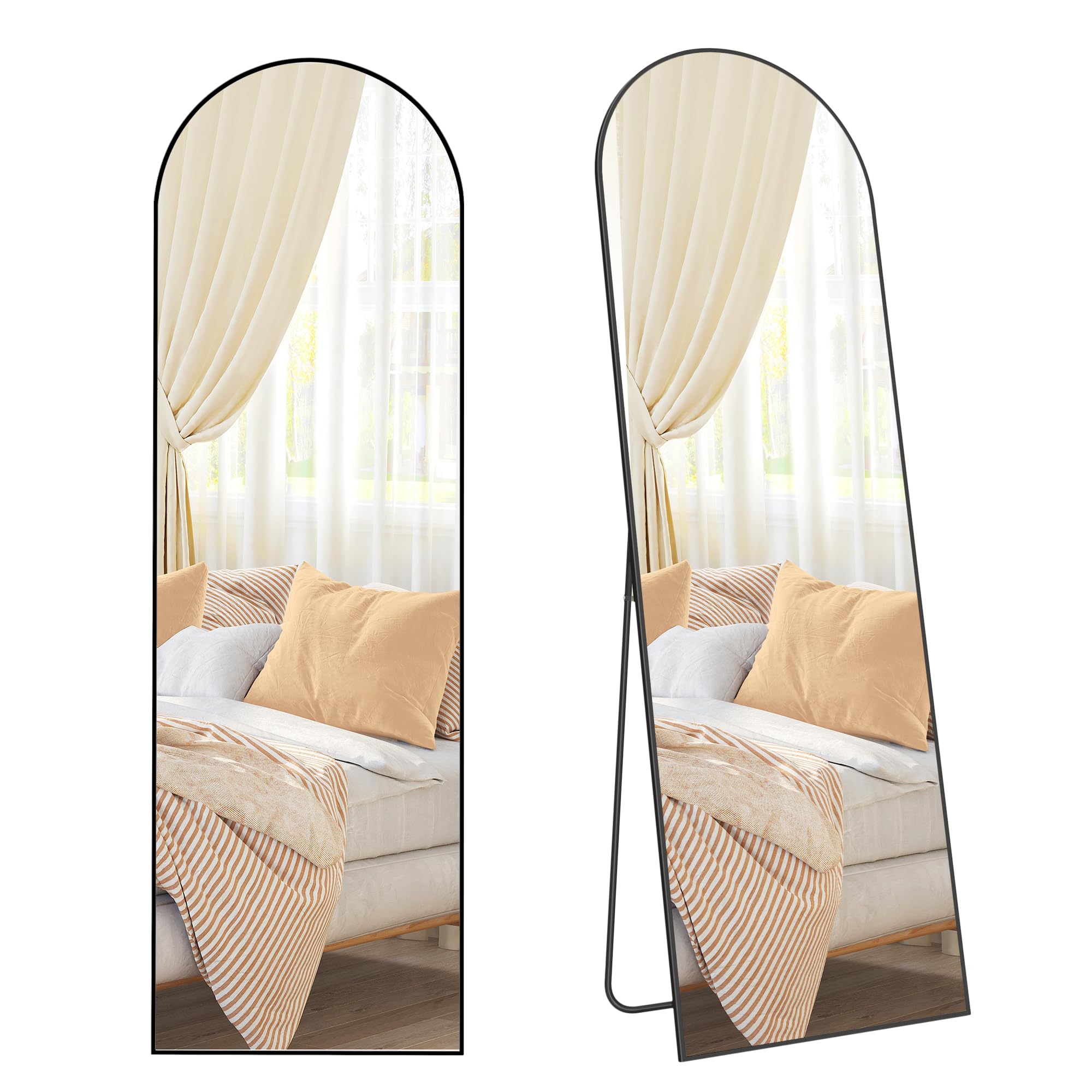 SONGMICS Full Length Mirror, 160 x 50 cm, Arched Floor Mirror with Stand | Alumi