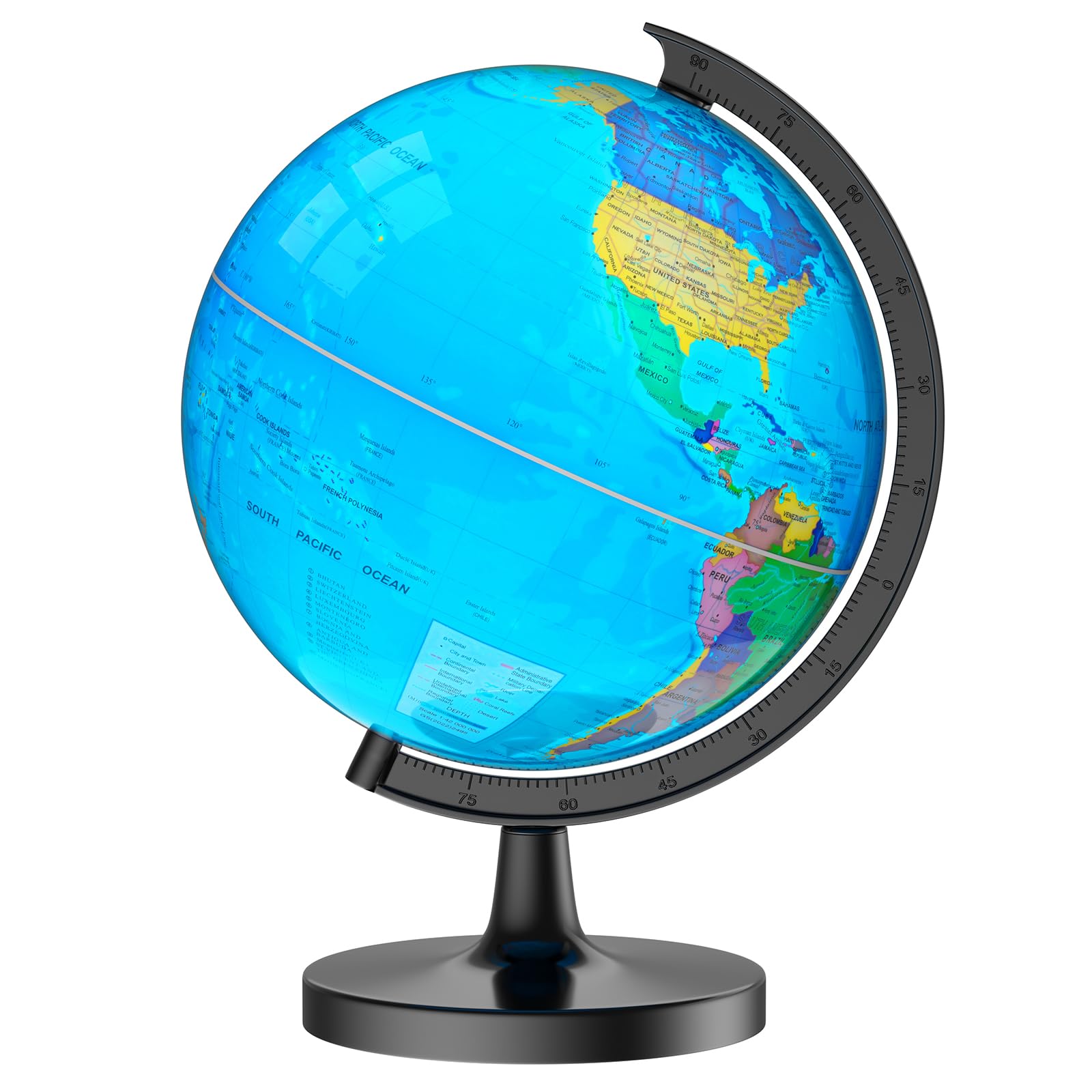 Voxelure 13" Globe for Kids & Adults with HD Waterproof & Writable Surface | Int