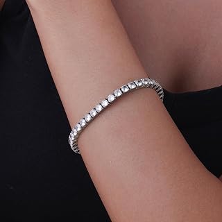 Elegant Sparkling Stainless Steel Tennis Bracelet for Women Perfect for Special Occasions