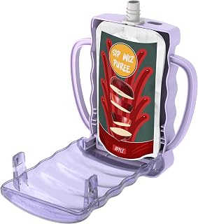 Dinneractive Sip Wiz - Baby Pouch Holder No Squeeze Pouch Food Pouches &amp; Juice Box Holder - Anti-Squeeze Yogurt Pouch Reusable Toddler Essentials