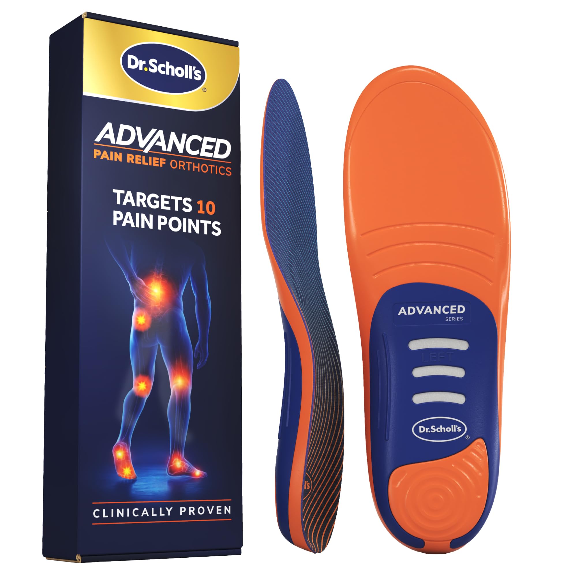 Dr. Scholl's Advanced Pain Relief Plantar Fasciitis Orthotic Insoles | Heavy dut