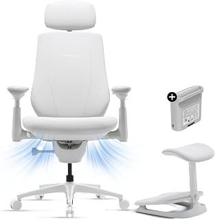 Libernovo Maxis Airflow Big and Tall Ergonomic Office Chair, Glacier 52cm