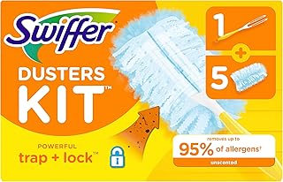 Swiffer Dusters Starter Kit, Kit Includes 1 Handle and 5 Dusters