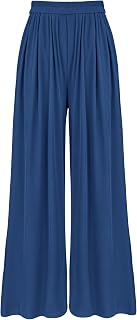BTFBM High Waist Palazzo Pants for Women Rib Knit