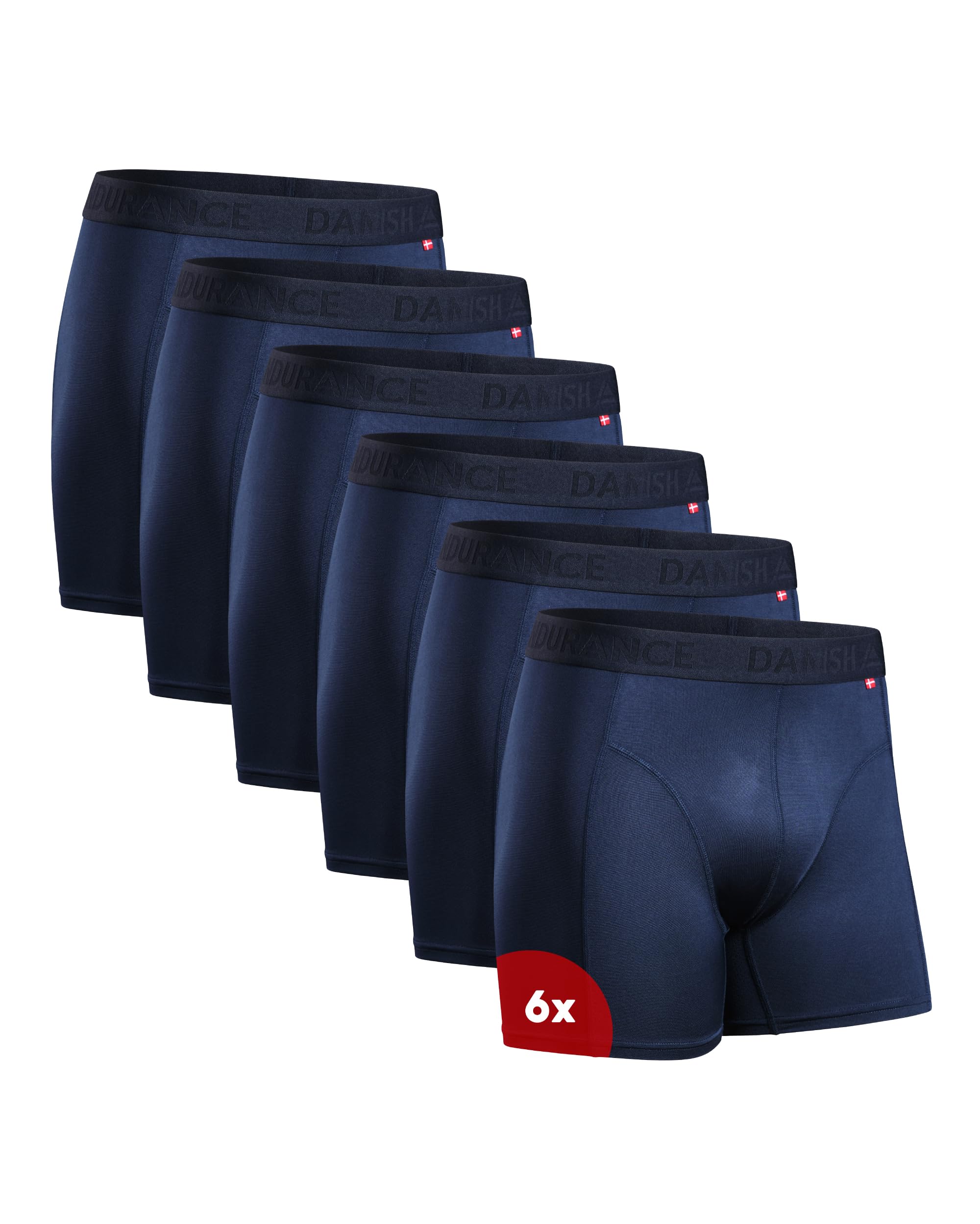 DANISH ENDURANCE Running Boxers, Long or Normal Legs, Pack of 6