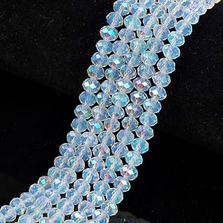 About 1050 Strands Electroplated Faceted Glass Beads Clear Jade Loose Beads Rainbow Plated Loose Beads for Necklace Bracelet DIY Craft Making