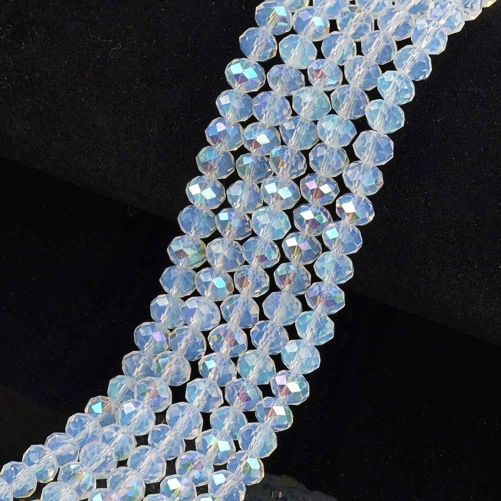 About 1050 Strands Electroplated Faceted Glass Beads Clear Jade Loose Beads Rain