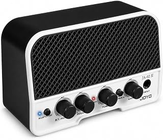 JOYO Mini Guitar Amplifier 5W Electric Guitar Amp Small Practice Guitar Amp with Bluetooth Clean & Overdrive Channels Portable Rechargeable (JA-02 II Black)