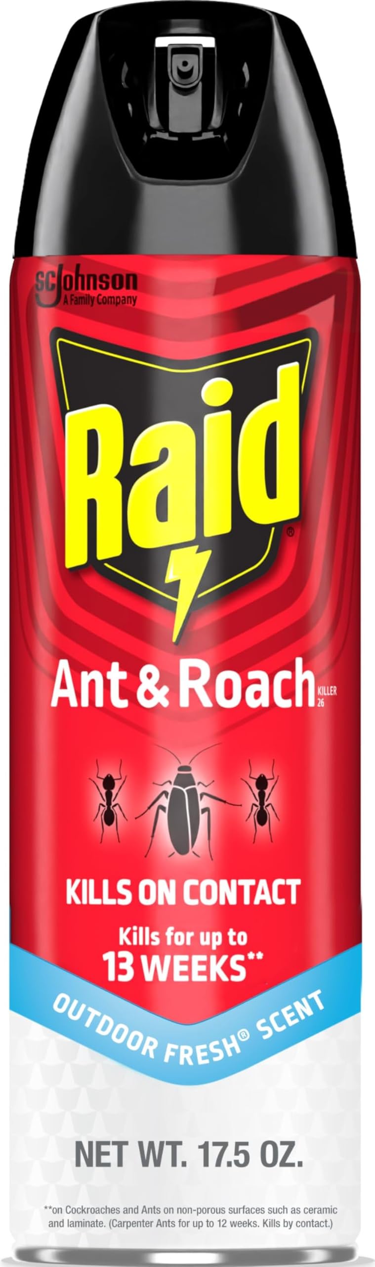 Raid Ant & Roach Killer Spray for Listed Bugs, Keeps Killing for Weeks, Fresh Sc
