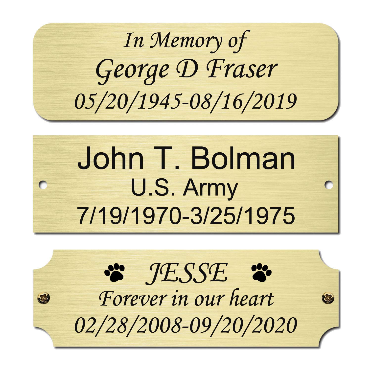 NEMOCI 3" W x 1" H Personalized Name Plates Custom Engraved Name Plaque