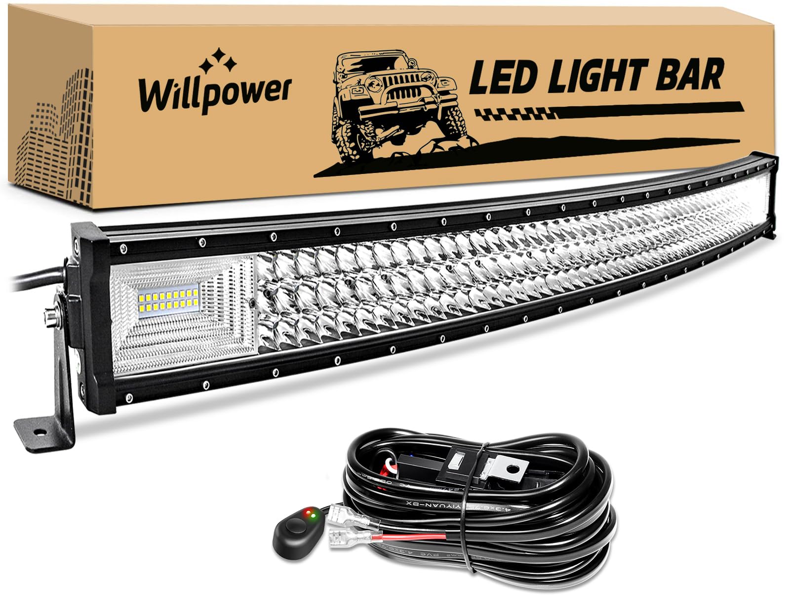 Willpower 42 Inch Curved LED Light Bar 540W Offroad Driving Fog Light