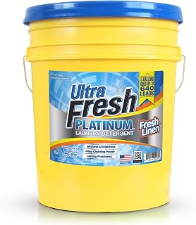 Ultra Fresh Platinum Bulk 5 Gallon Laundry Detergent with Pump, Fresh Linen