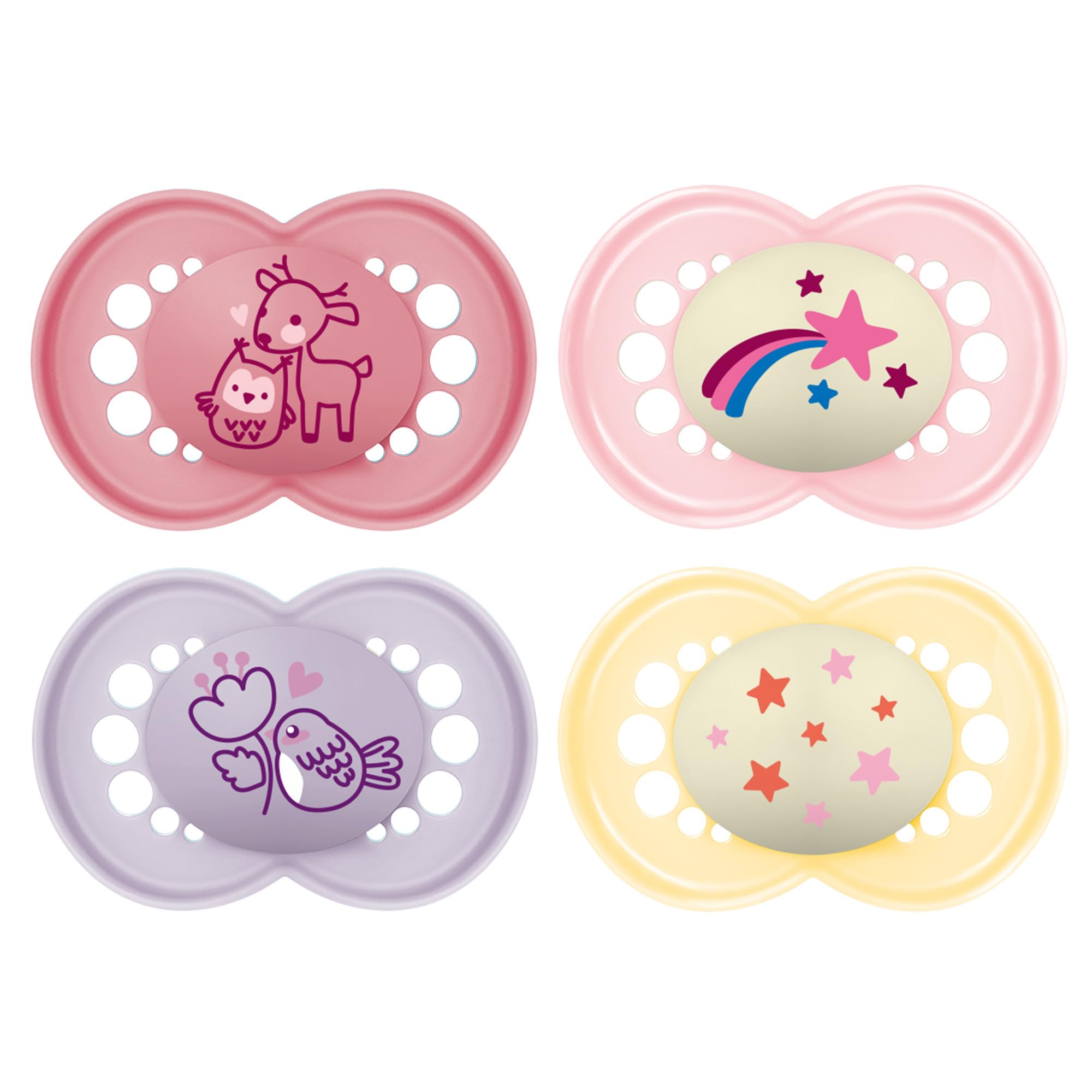 MAM Day & Night Pacifiers, Glow in The Dark Pacifier for Breastfed Babies, 6-16 