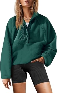 Yanekop Womens Fleece Pullover Jacket Sherpa Sweatshirt with Pockets