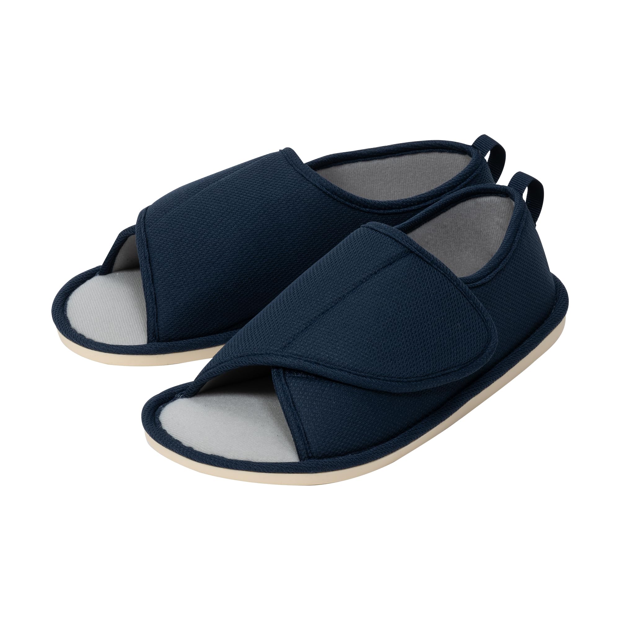 Bamboo Tiger Fall Prevention Grip Shoes Toeless Navy L Size (9.4 - 10.0 inches (