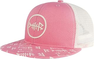 Bassdash Flat Brim Trucker Cap Adjustable Snapback Hat Mesh Back for Men Women