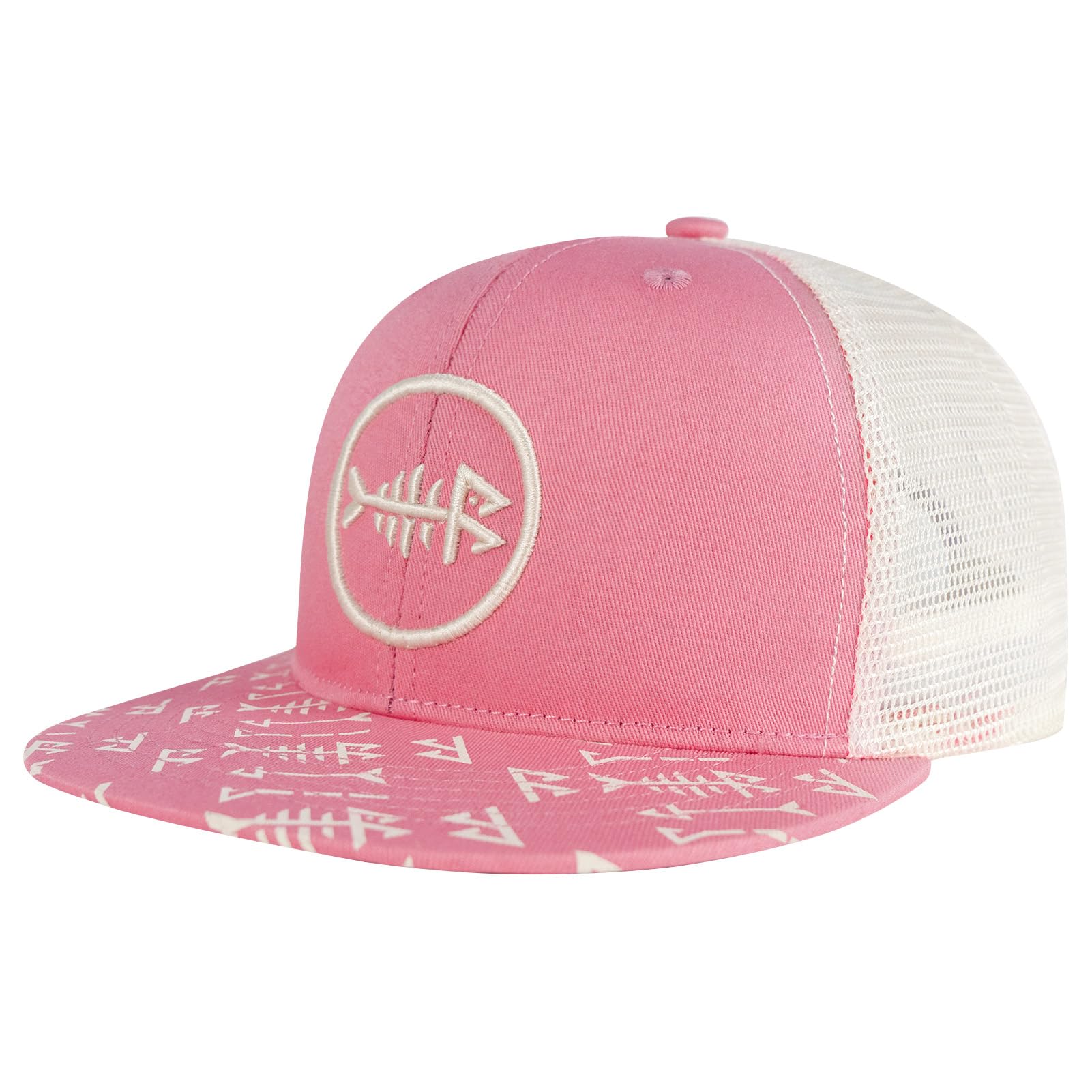 Bassdash Flat Brim Trucker Cap Adjustable Snapback Hat Mesh Back for Men Women