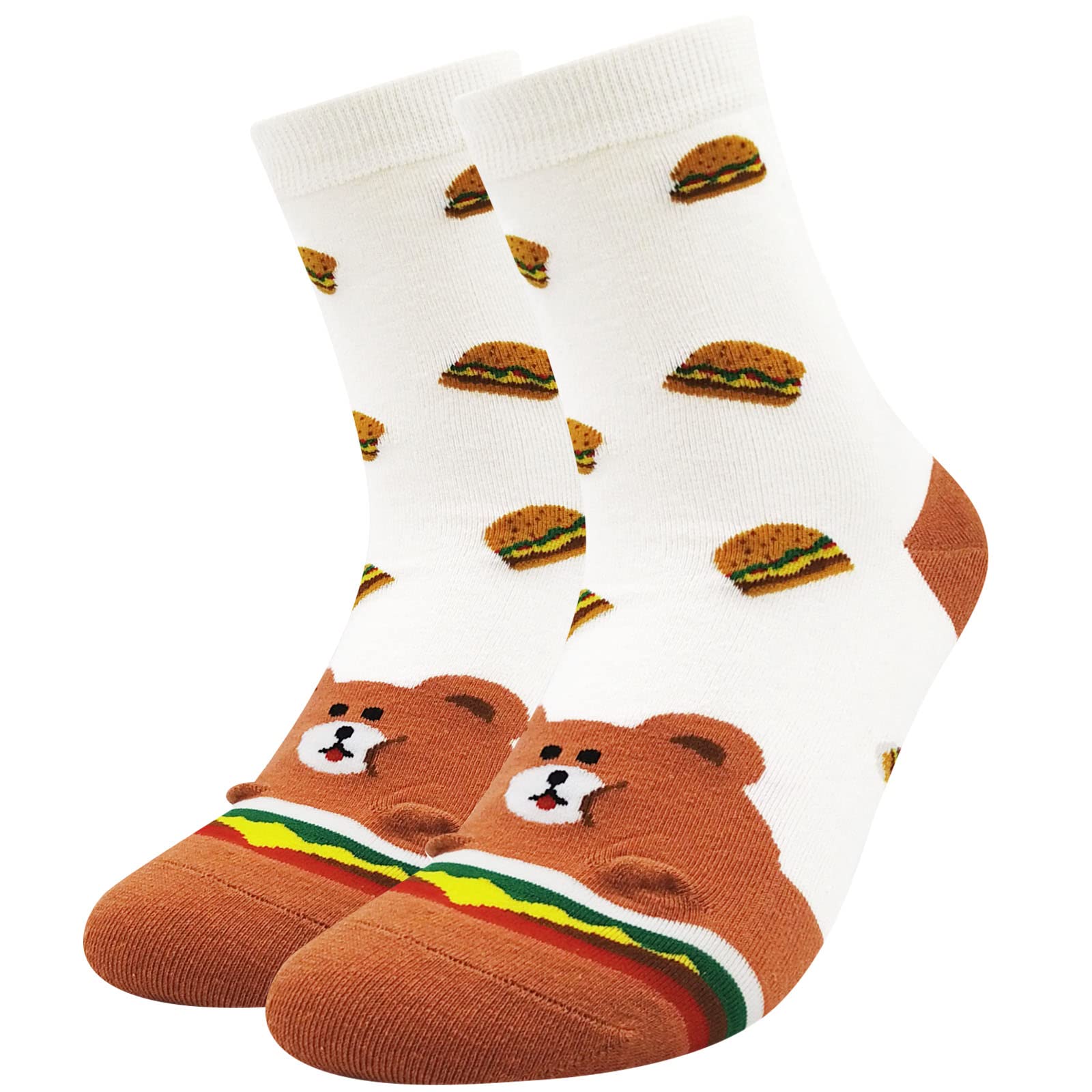 Women's Novelty Cotton Socks: Colourful Socks Funny Cute Funny Animal Design Foo