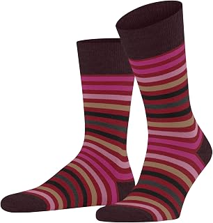 FALKE Men's Tinted Stripe Socks Breathable Climate-Regulating Odour-Neutralising Wool Cotton Patterned All-Rounder Warm For Dress Casual Business Looks 1 Pair