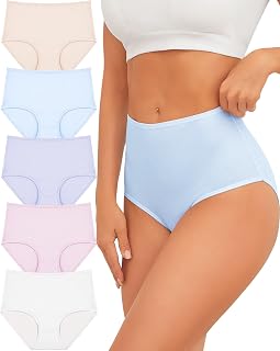 UNDER THE SEA Cotton Underwear Women High Waisted Full Coverage Brief 5pack