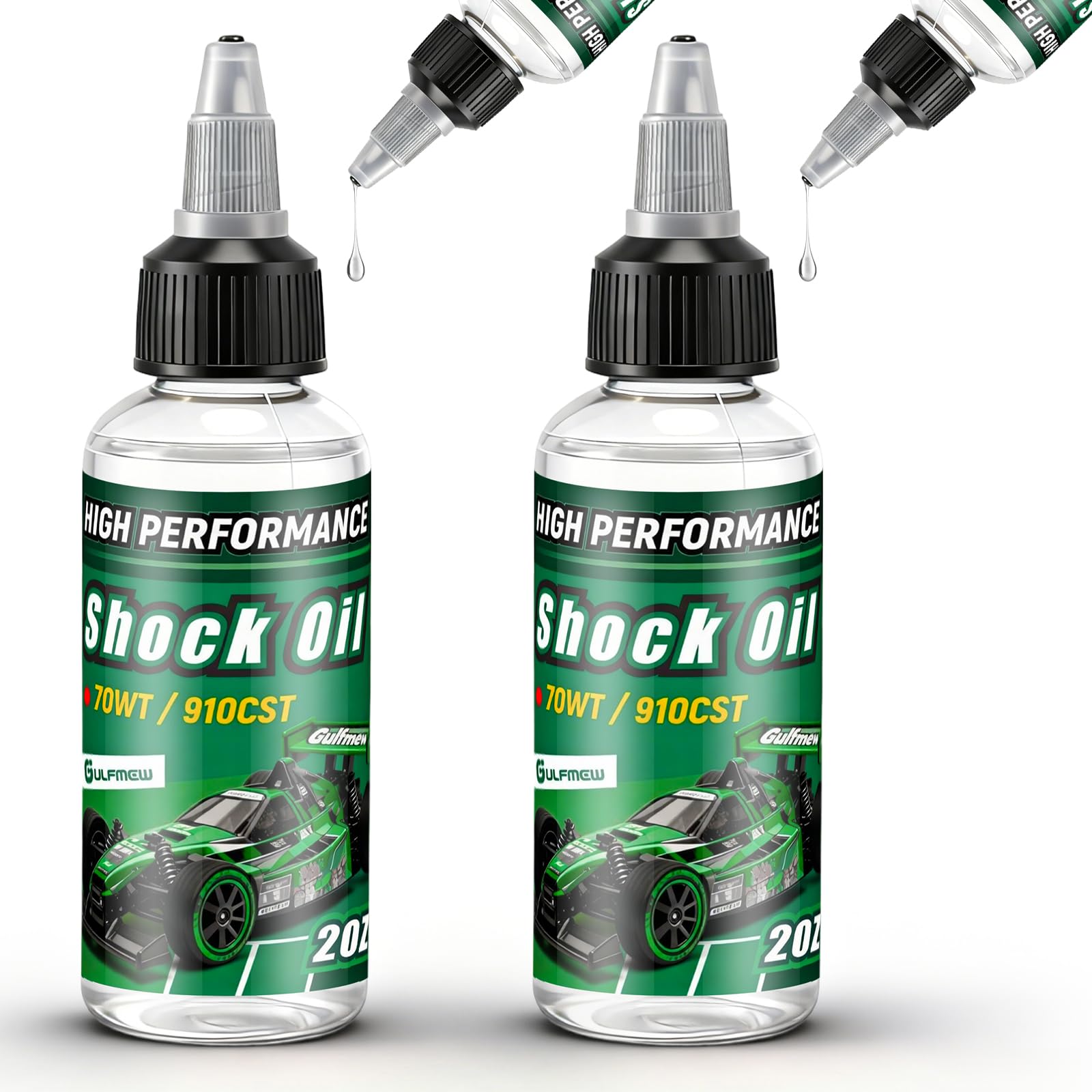 Gulfmew 2 Bottles Racing Silicone Shock Oil 70WT 910CST | RC Car Shock Oil for L