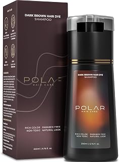 Polar Hair Dye Shampoo | Dark Brown Hair Dye Color Shampoo for Gray Hair | 3-in-1 for Men and Women | Vegan, Ammonia-Free, Easy 10-Minute Use - 6.76 fl oz