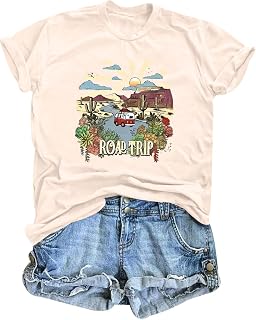Women Adventure Shirt Vintage Nature Travel Graphic Casual Tees