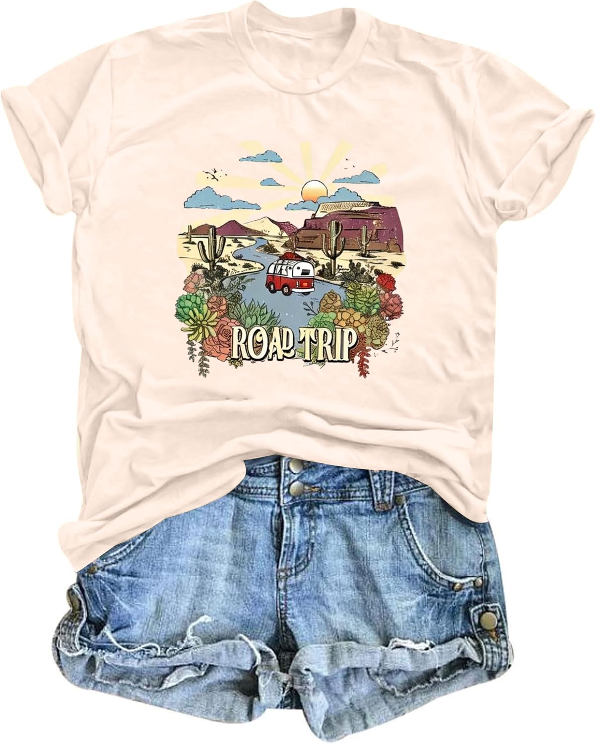 Women Adventure Shirt Vintage Nature Travel Graphic Casual Tees