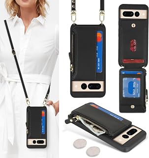 Cavor Compatible with Google Pixel 7 Pro Case Wallet, Black