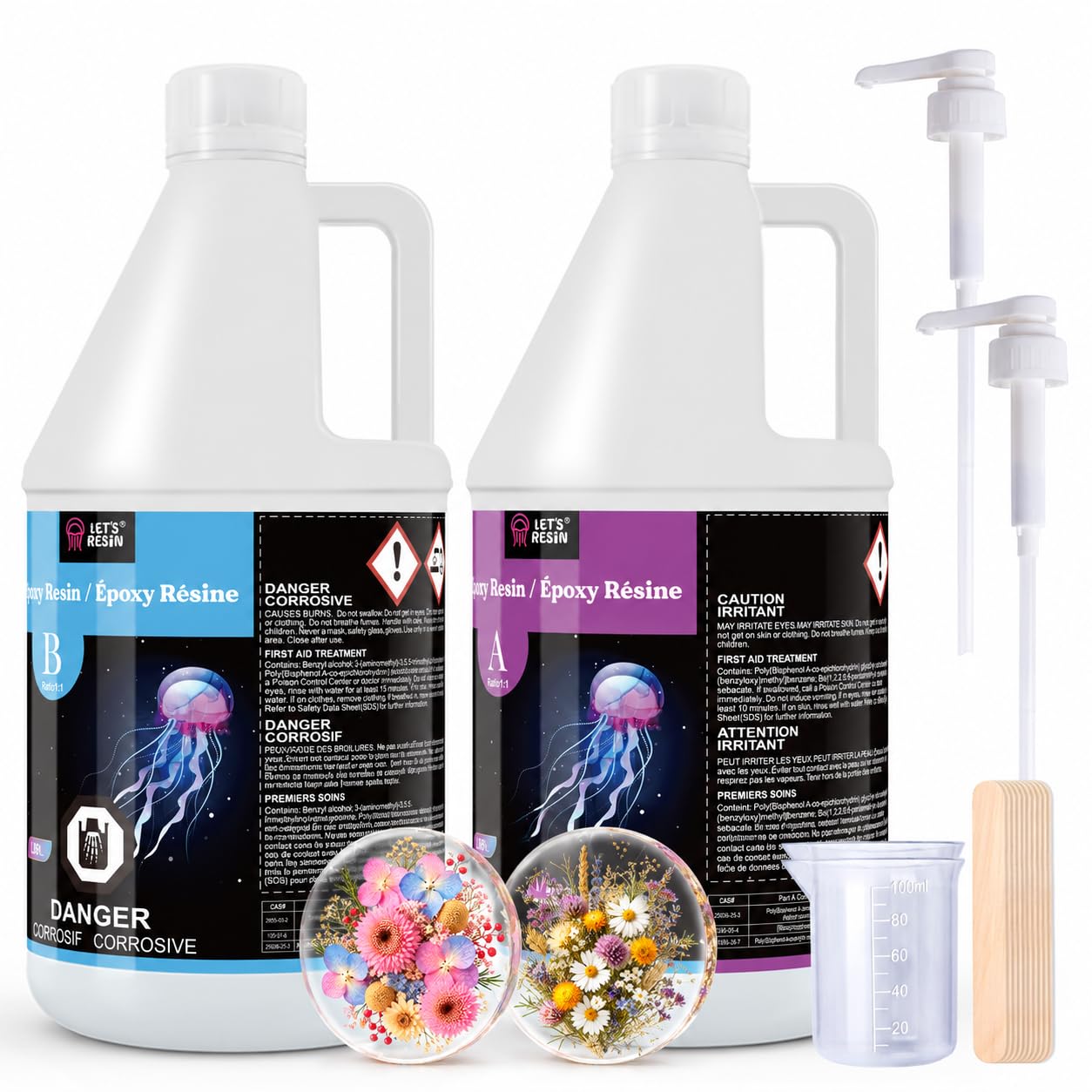 LET'S RESIN Epoxy Resin Kit, 1 Gallon Bubble Free & Crystal Clear Resin | (3.78 