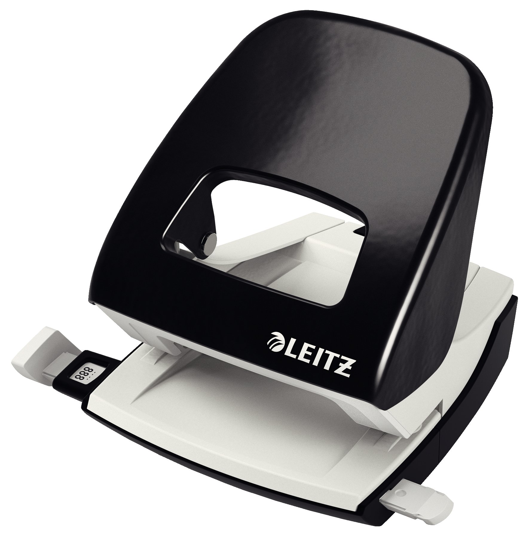 LEITZ 50080095 Office Metal Hole Punch for 30 Sheets, Stop Rail with Format Deta