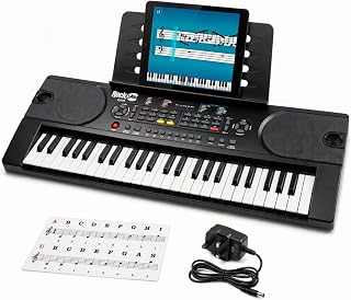 RockJam RJ549 49 Key Keyboard Piano for Beginners | Beginner 49 key electronic keyboard for home practice with tones, rhythms, lessons & portable setup