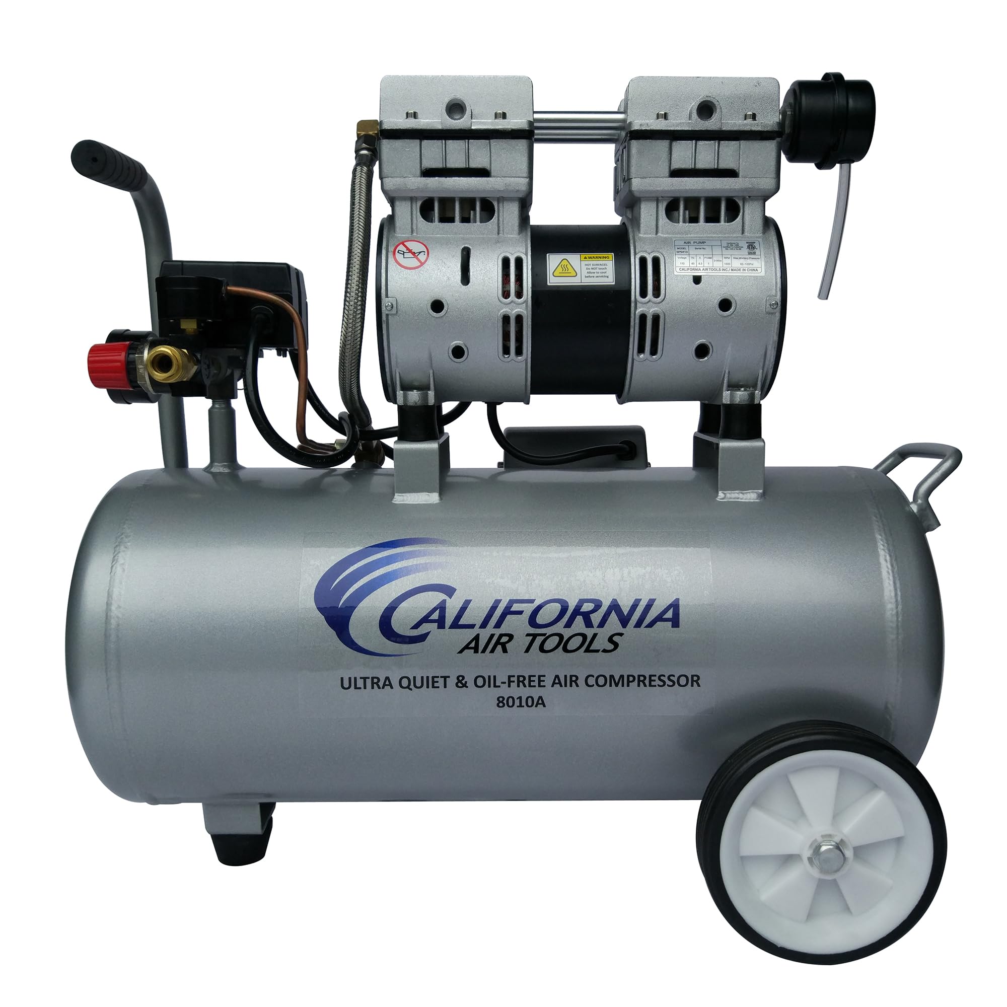 California Air Tools 8010A 1.0 HP Ultra Quiet and Oil-Free Air Compressor, 8 Gal